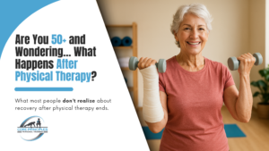 Older woman lifting dumbbells after physical therapy – strength training for adults over 50 in Stamford CT