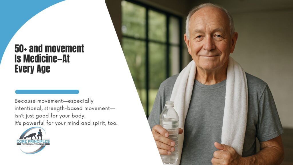 Senior woman smiling after workout – consistent strength training for seniors in Stamford CT