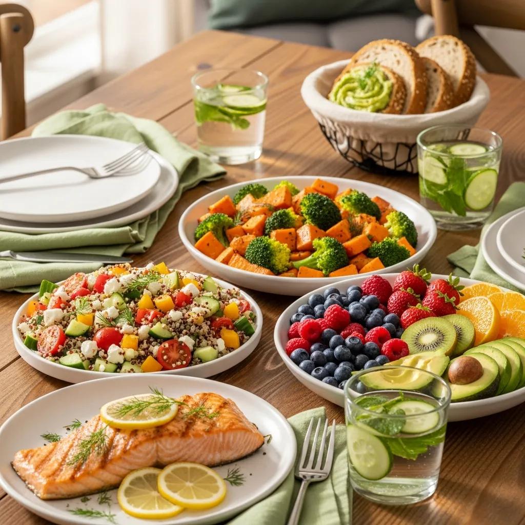 Colorful diabetes-friendly meal showcasing healthy food choices for seniors